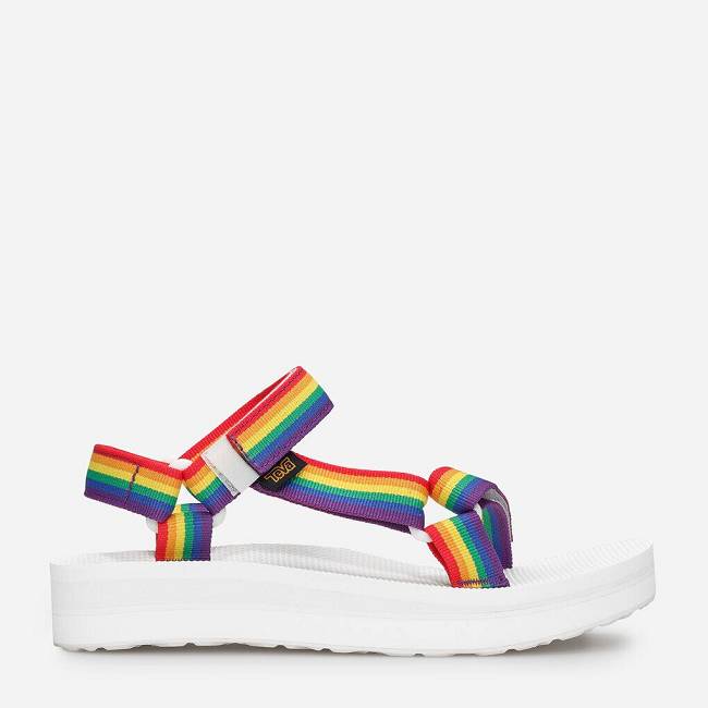 Teva Men's Midform Universal Rainbow Pride Sandals 3640-197 Rainbow/White Sale UK